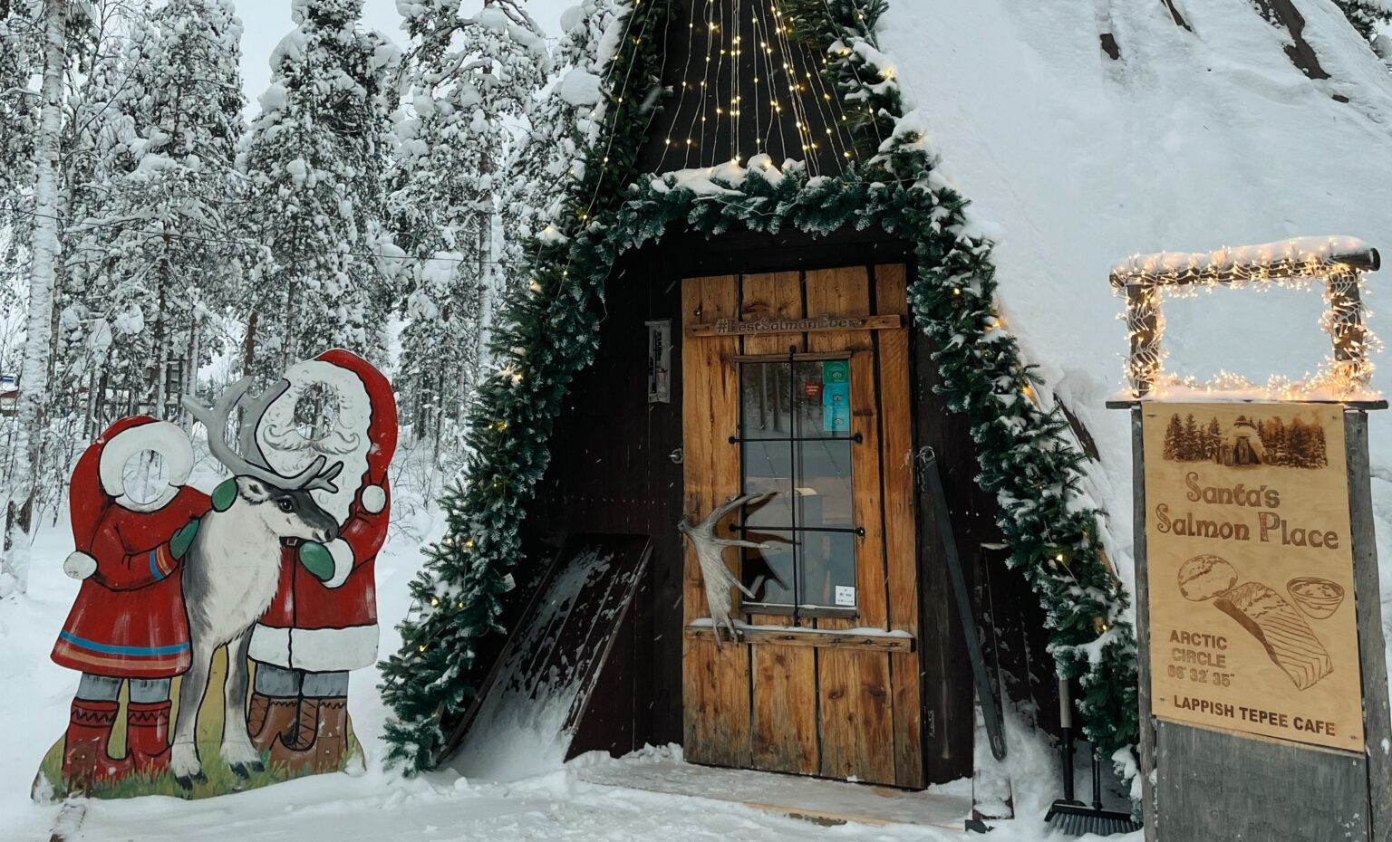 Santa's Salmon Place fire-planked salmon Rovaniemi