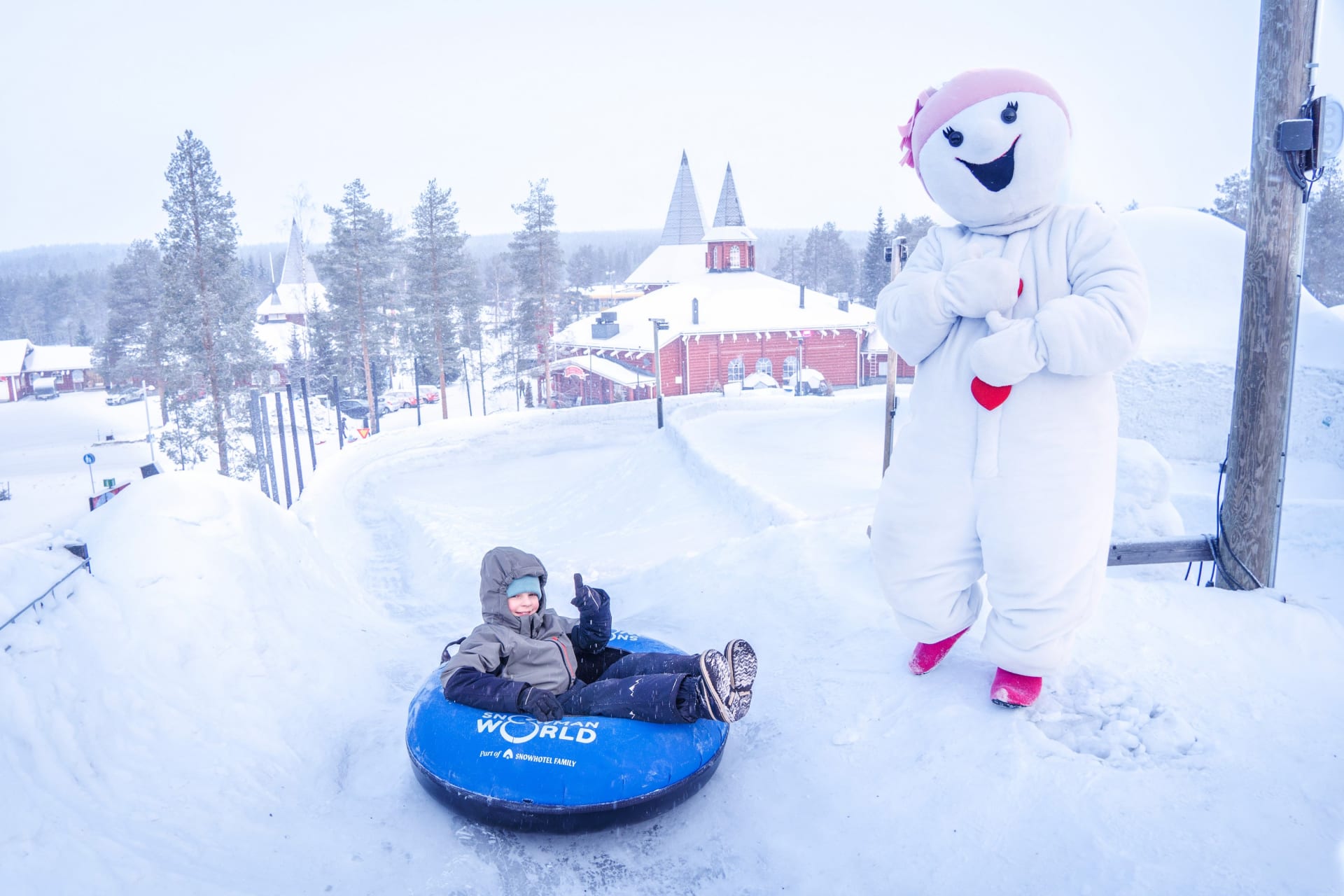 Snowman World ice slides Rovaniemi