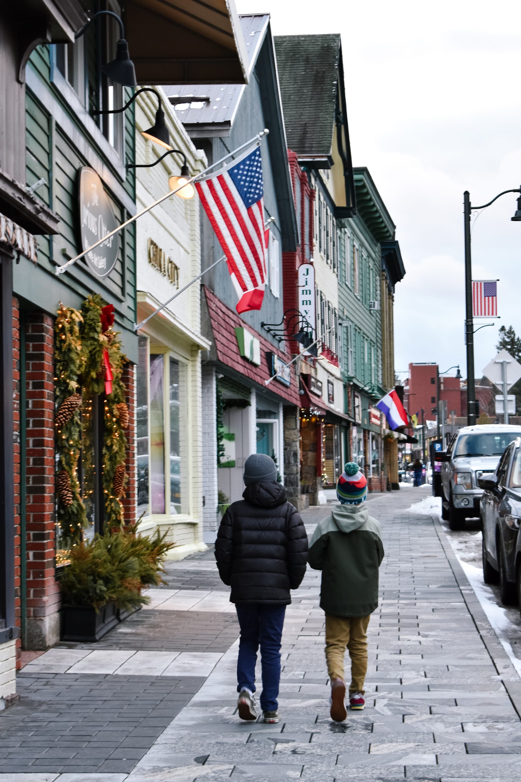 lake placid new york main street winter