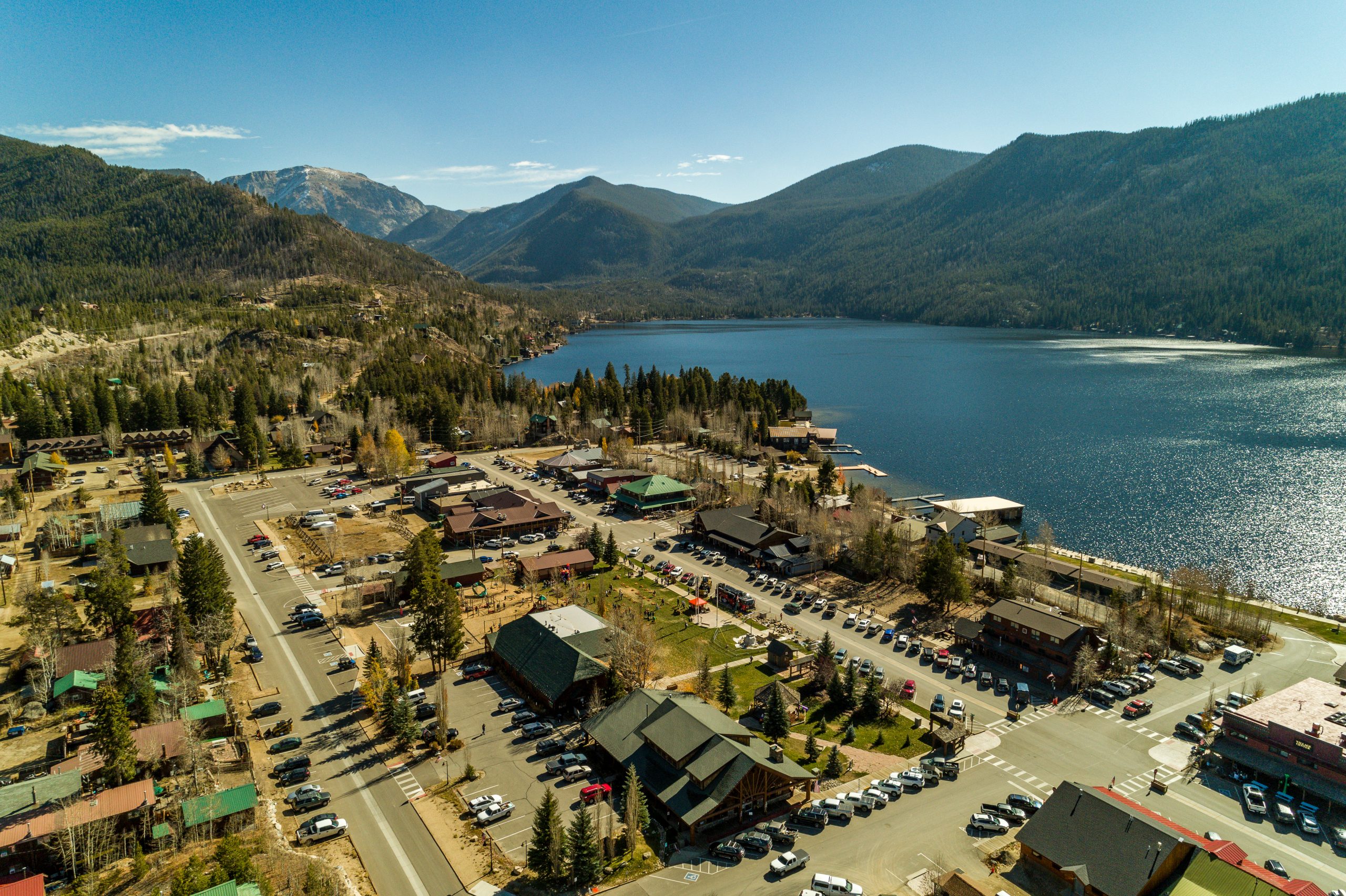Grand Lake Colorado Boardwalk winter