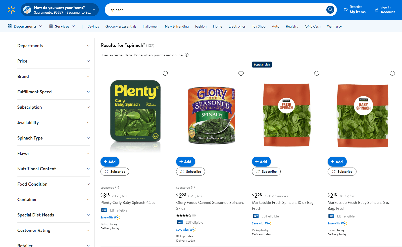 AI-generated Walmart link