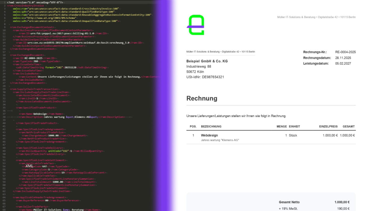 ZUGFeRD visualisieren & XML-Rechnung anzeigen: kostenlos im Browser (2026)