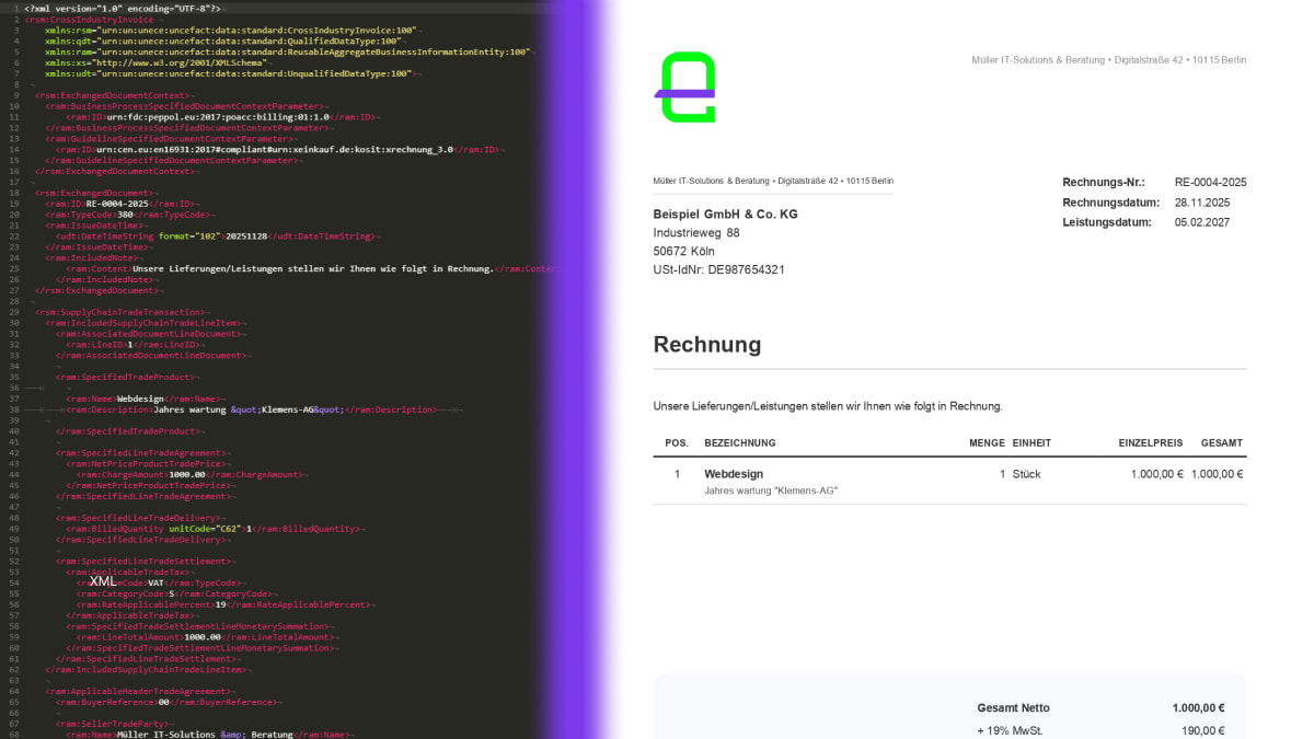ZUGFeRD visualisieren & XML Rechnung anzeigen: So verstehen Sie was in Ihren Rechnungen steckt