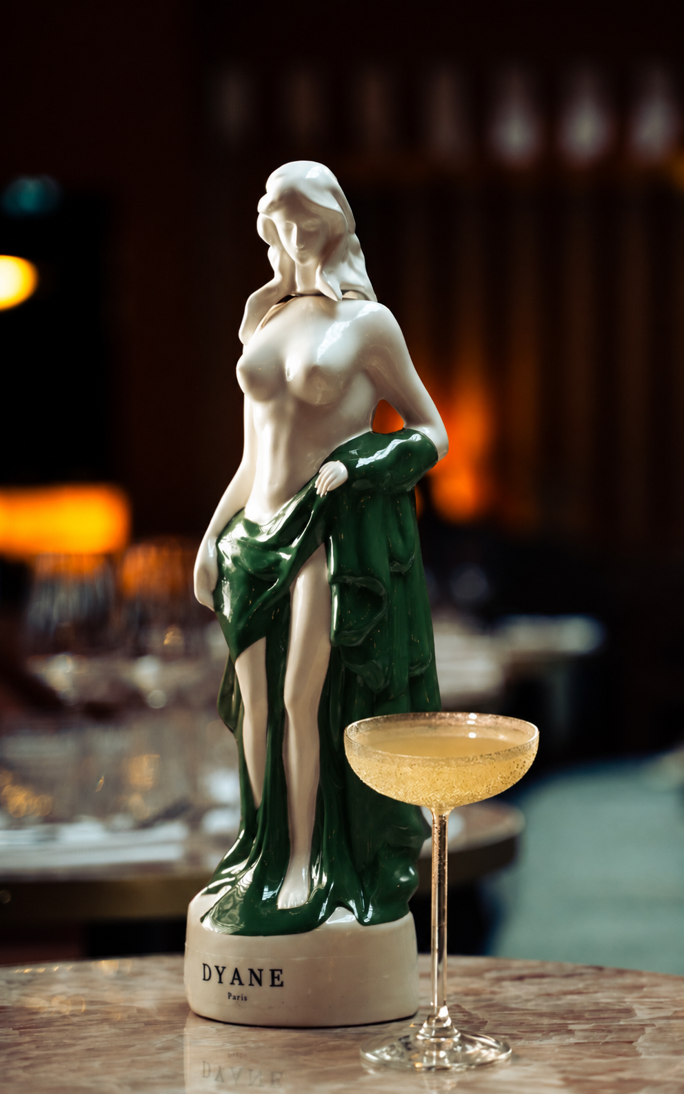 Dyane No.2 porcelain sculpture and cocktail