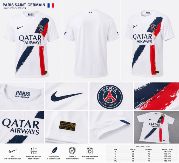 Maillot du club français Paris Saint-Germain F.C