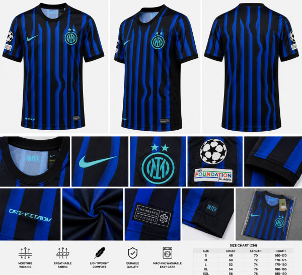 Maillot du club italien Inter Milan