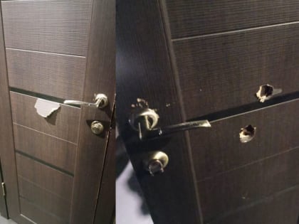 В новокузнецком баре отдыхающая подумала, что её заперли в туалете, и пробила дверь каблуками (ФОТО)