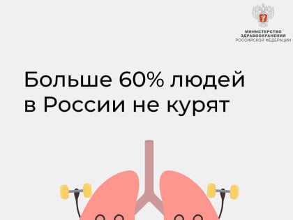 Больше 60% людей в России не курят