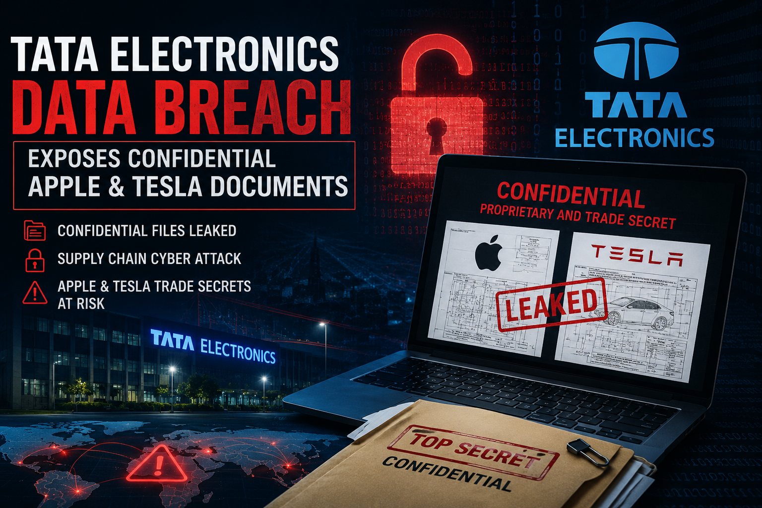 tata-electronics-data-breach-apple-tesla-confidential-documents-cyberattack-2026.webp