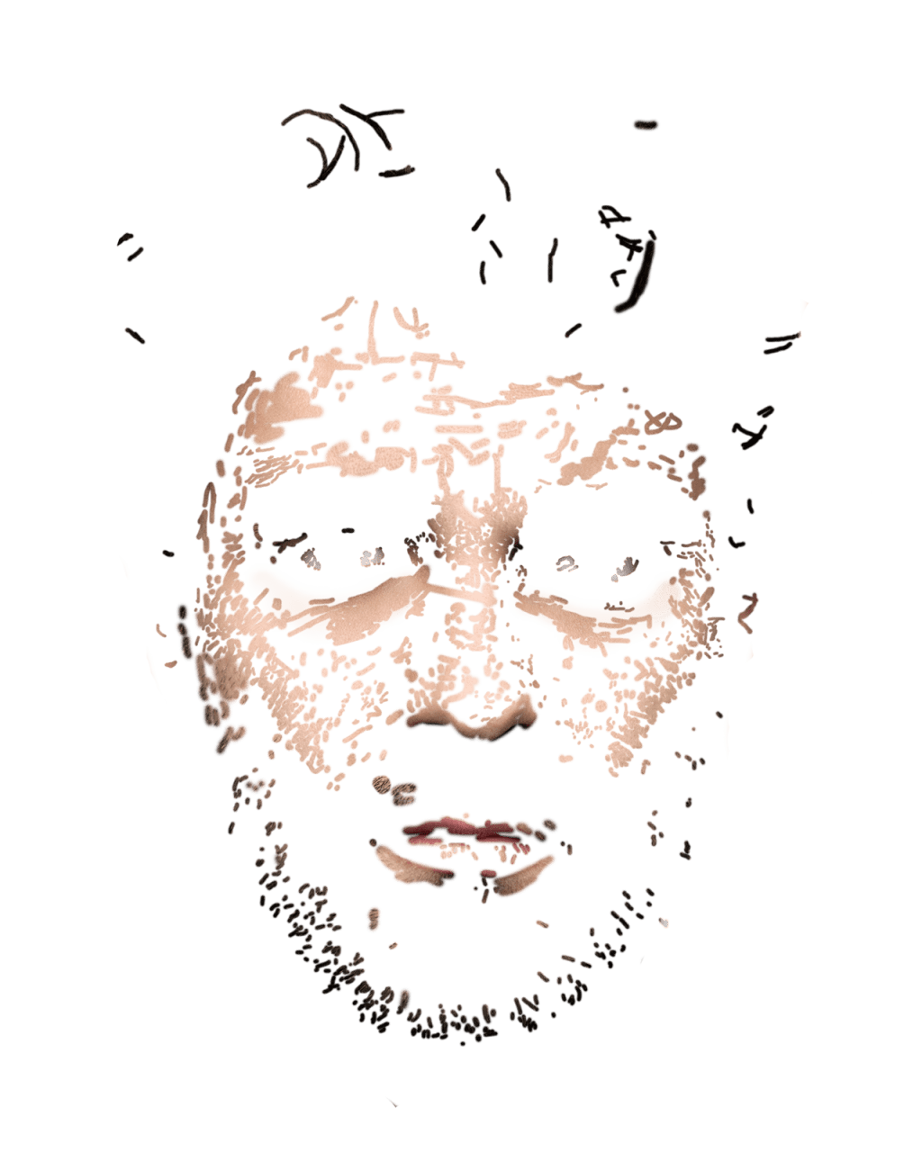 Retouching layer of portrait A, without the photograph.