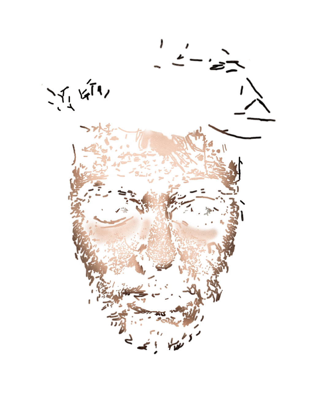 Retouching layer of portrait C, without the photograph.