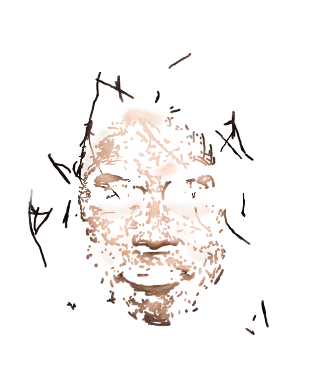 Retouching layer of portrait N, without the photograph.