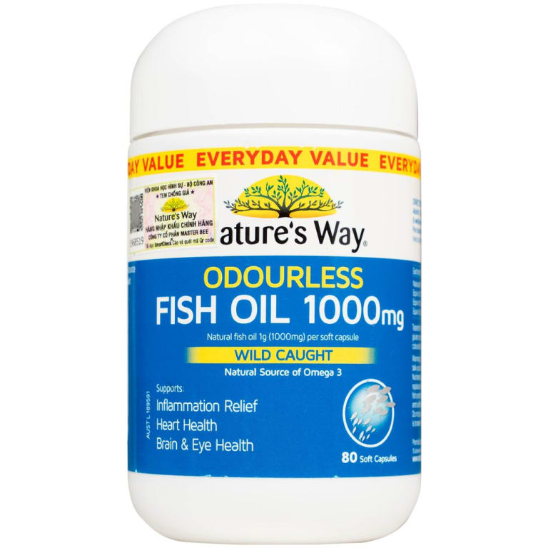 Nature’s Way Odourless Fish Oil 1000mg (hộp 80 viên)