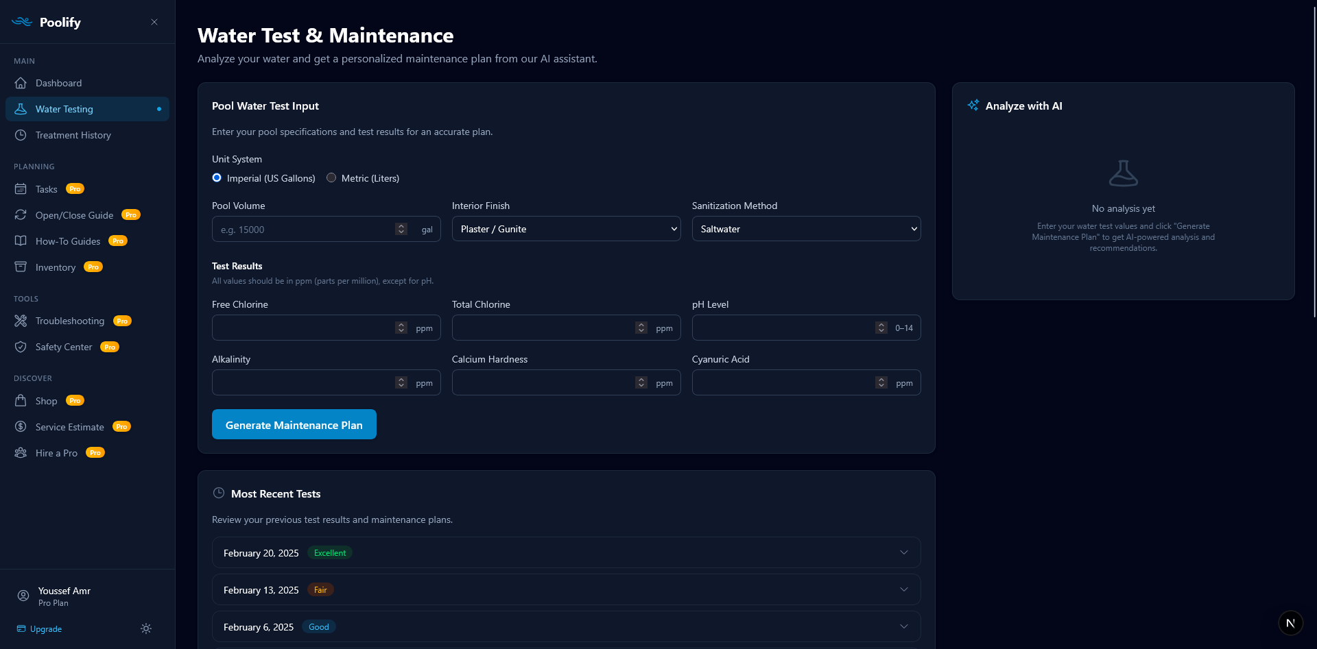 Water Testing — Input