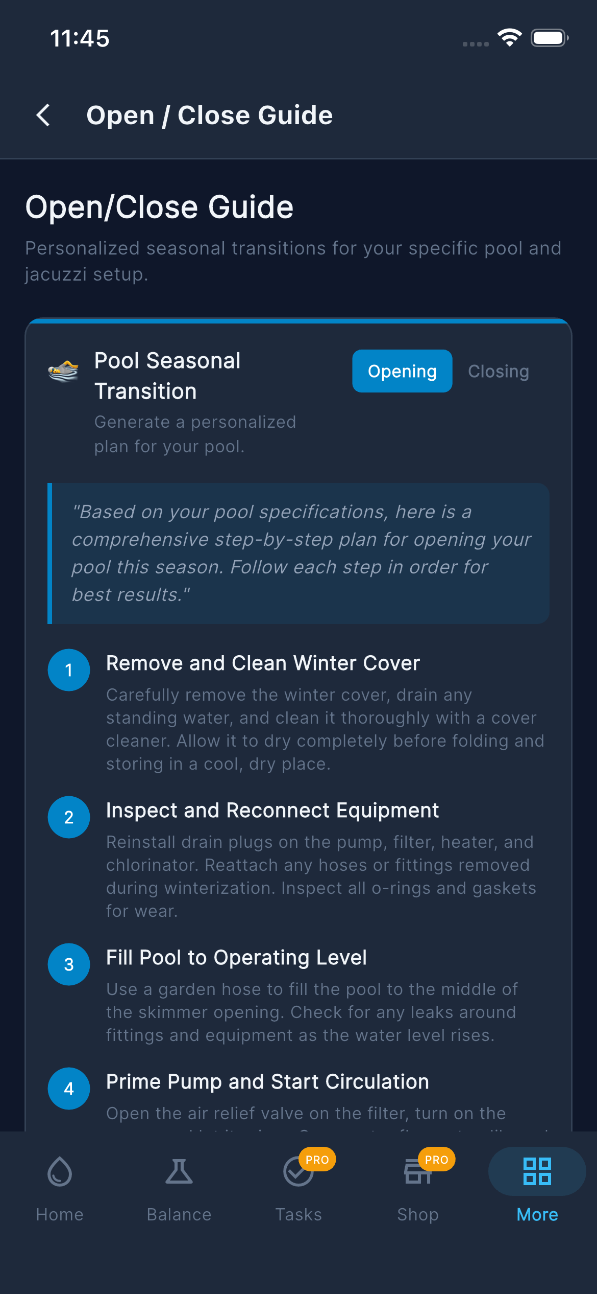 Open Close Guide — Pool Generated