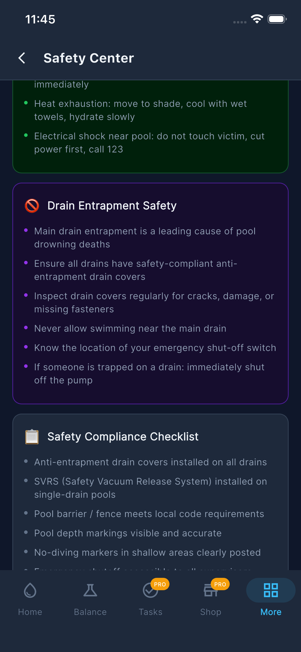 Safety Center — Compliance
