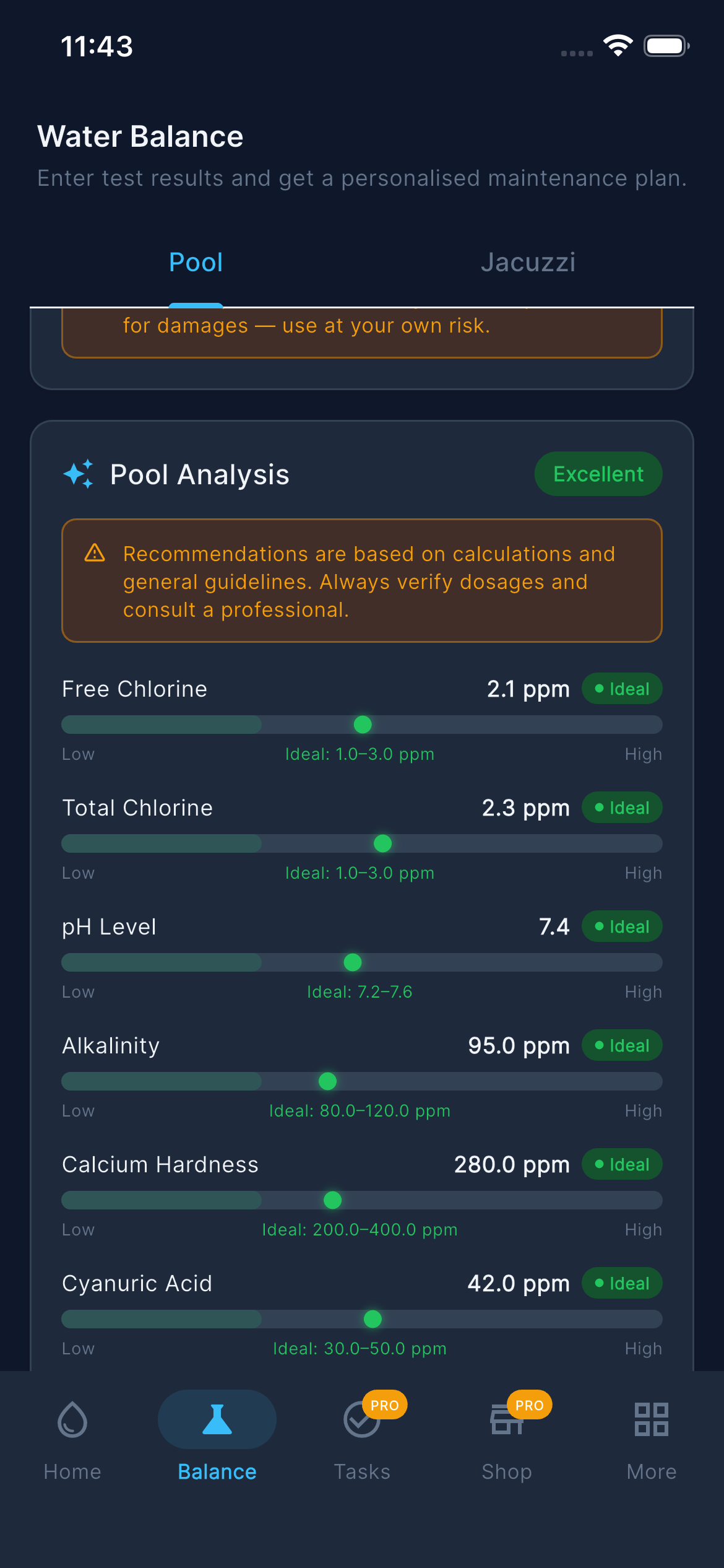 Water Balance — Pool Analysis