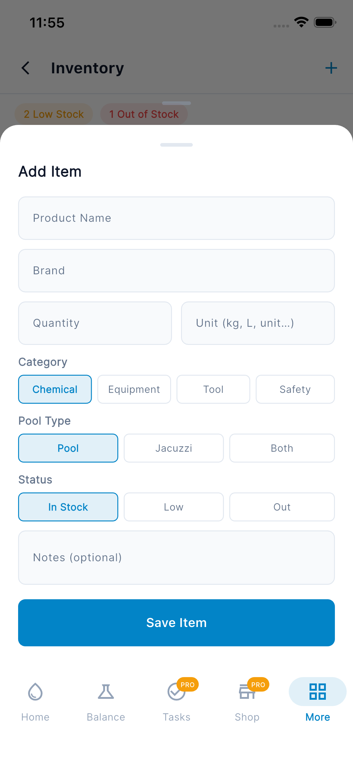 Inventory — Add Item