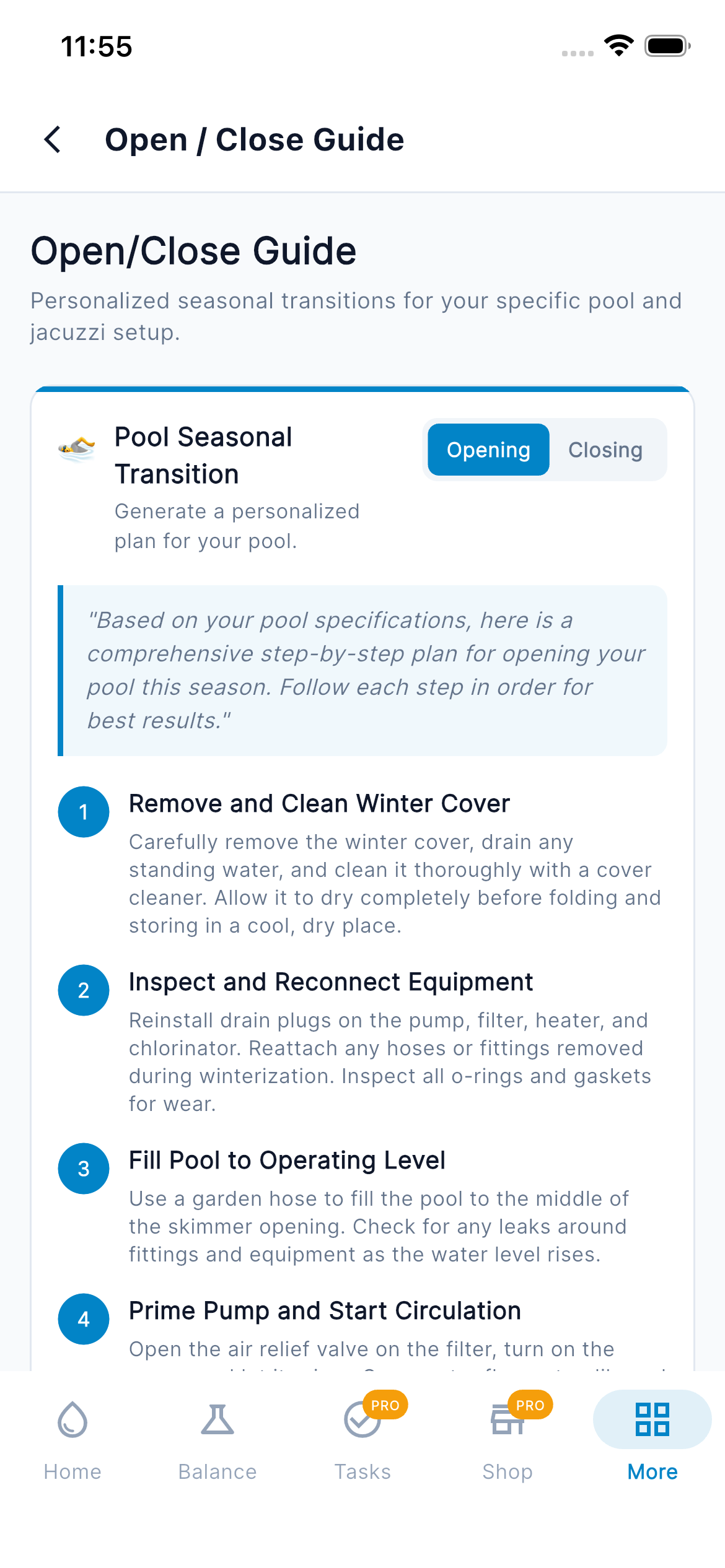 Open Close Guide — Pool Generated