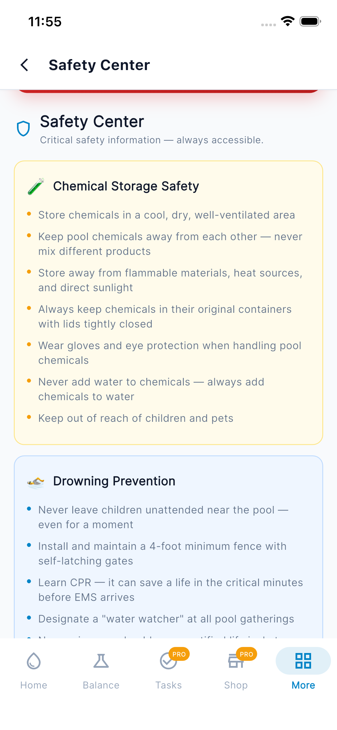 Safety Center — Guidelines
