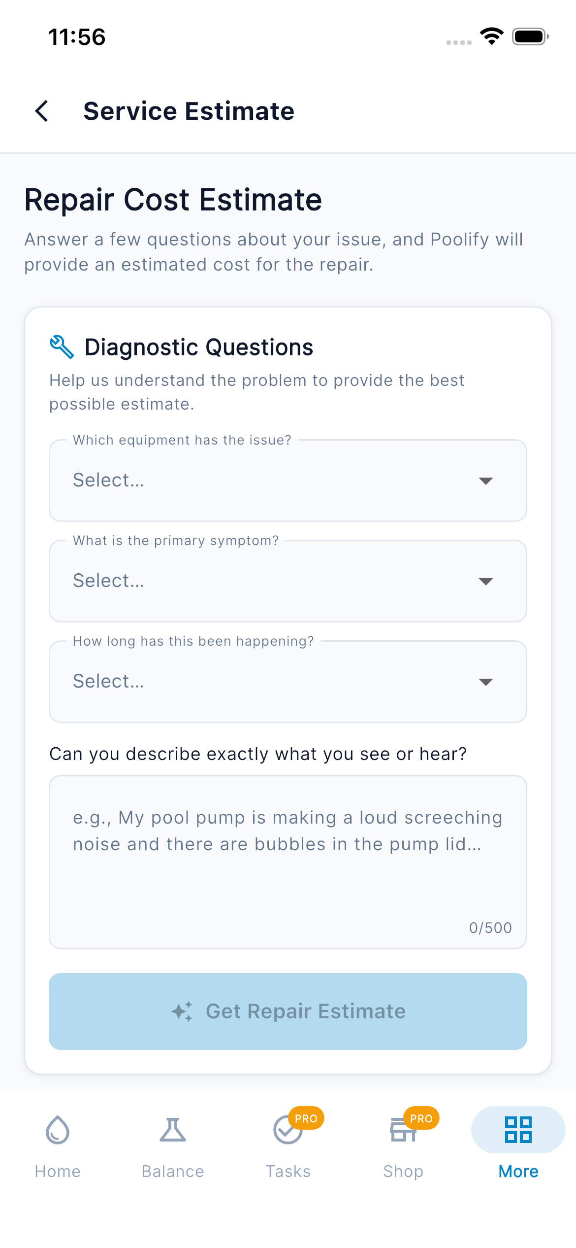 Service Estimate — Results