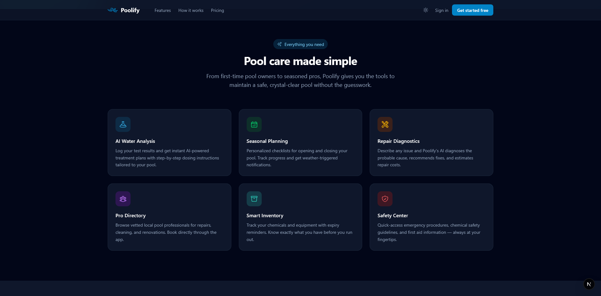 Landing — Features