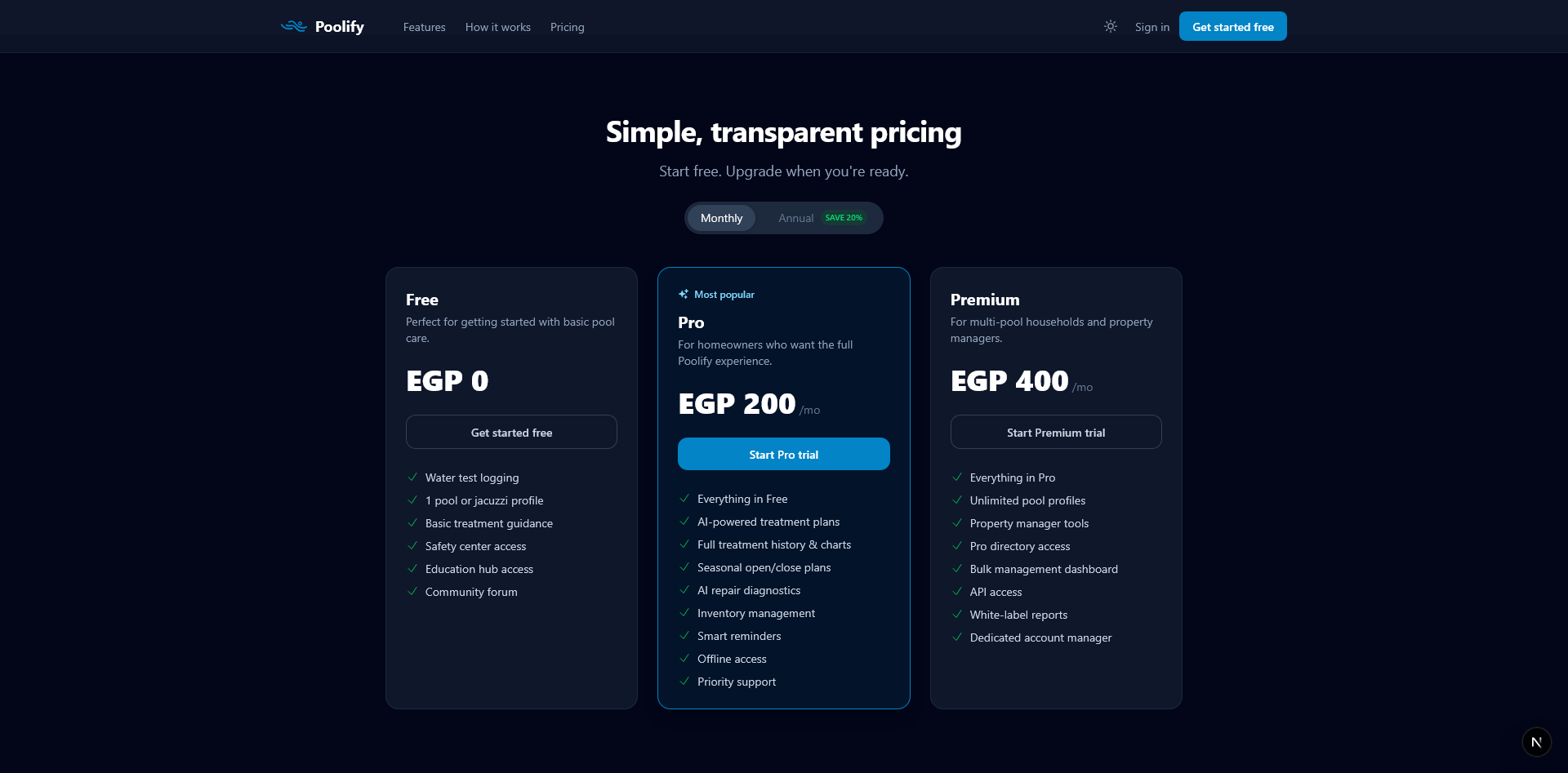 Landing — Pricing