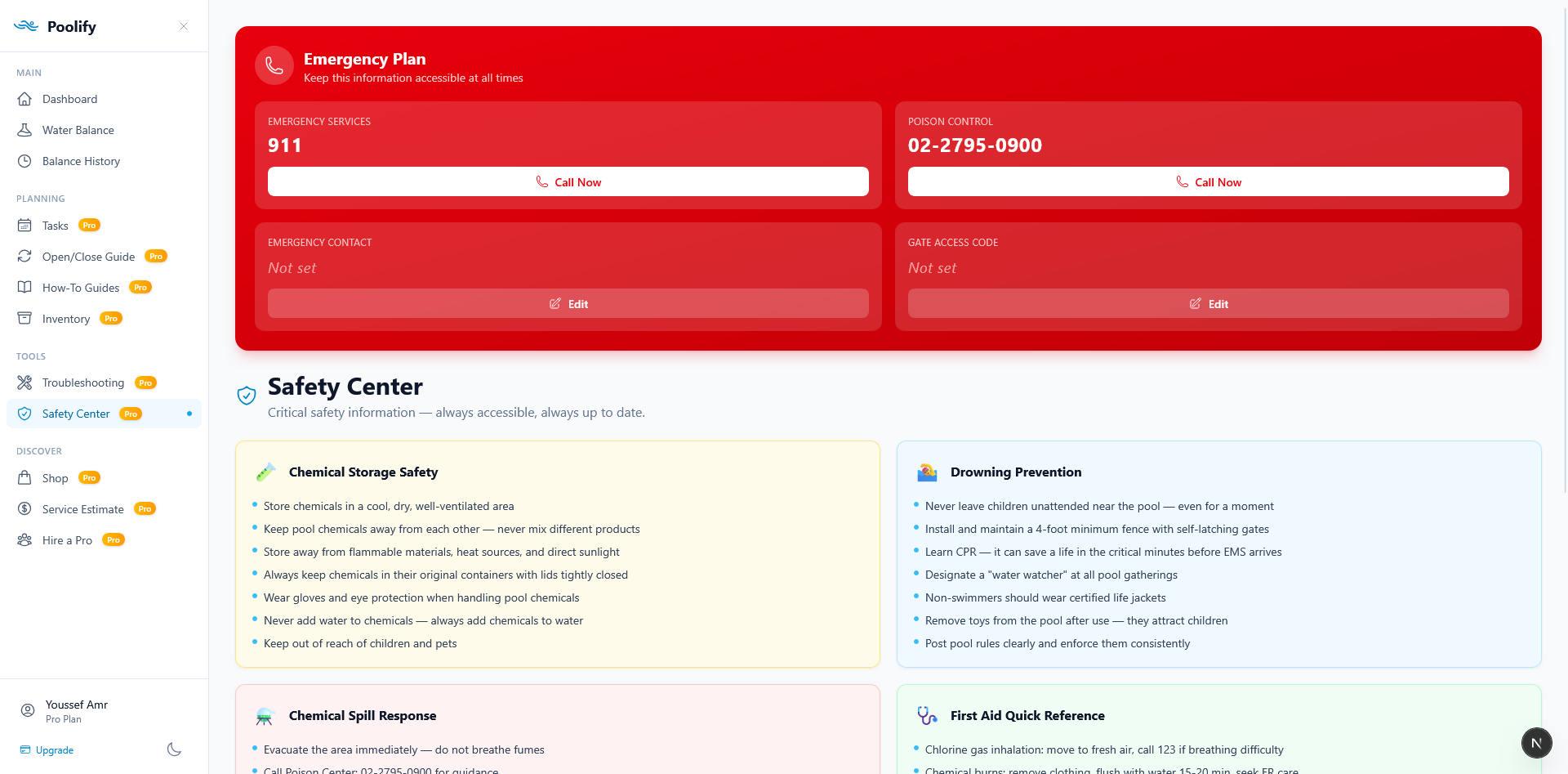 Safety Center — Emergency Plan (Empty)