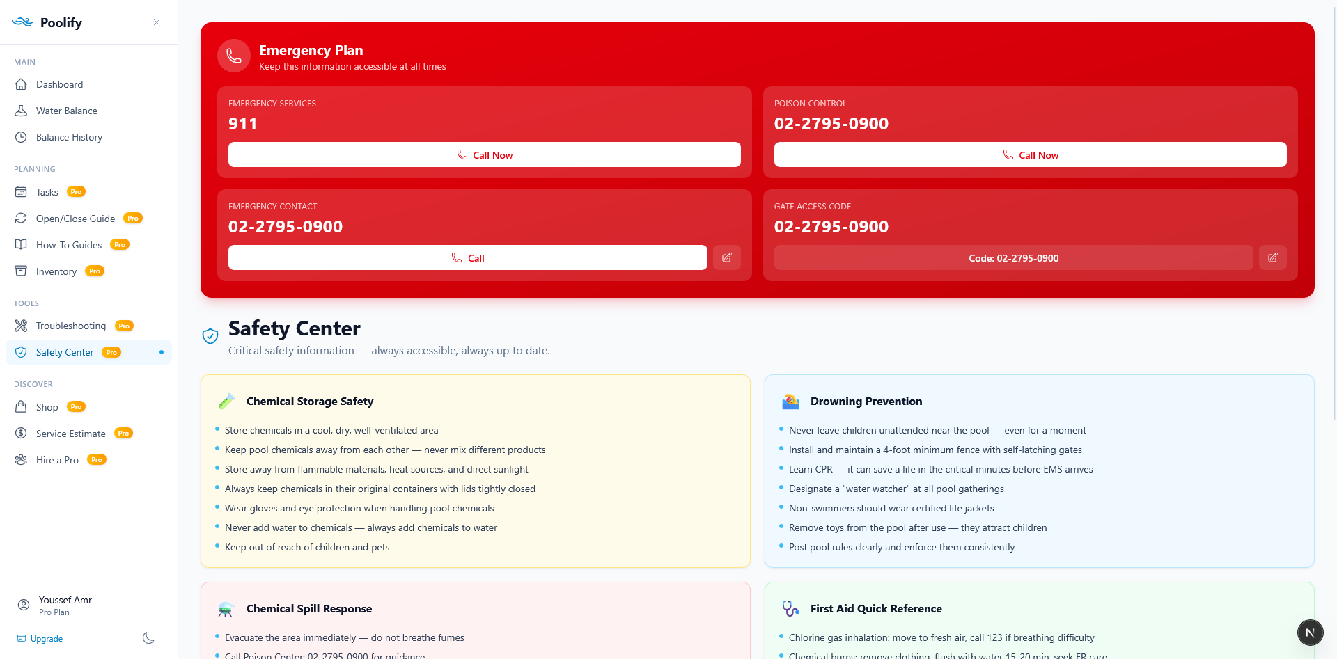 Safety Center — Emergency Plan (Filled)