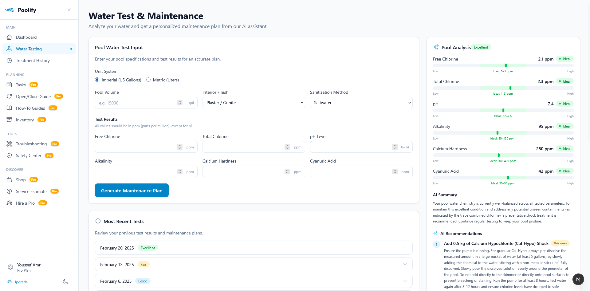 Water Balance — Pool Analysis