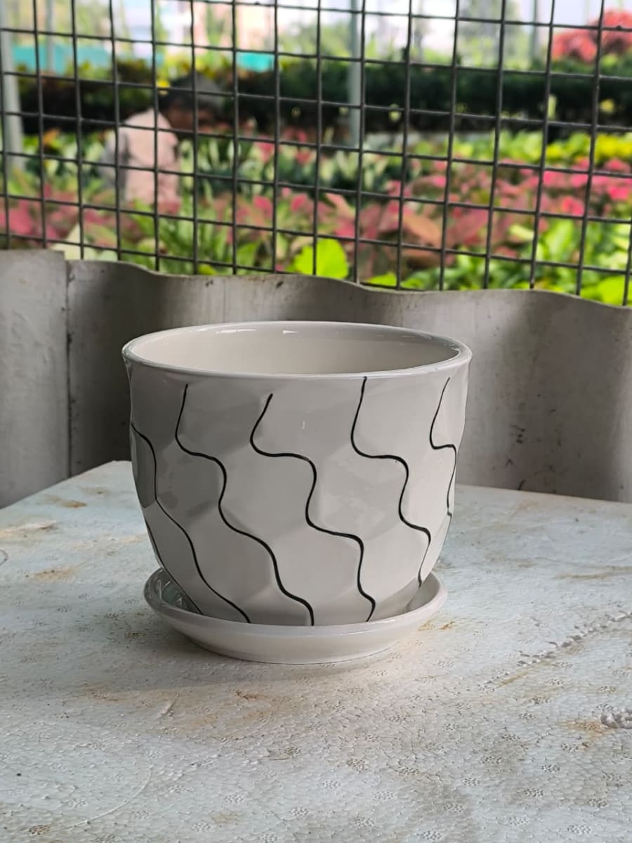 Vanam Astra Wave Ceramic Planter