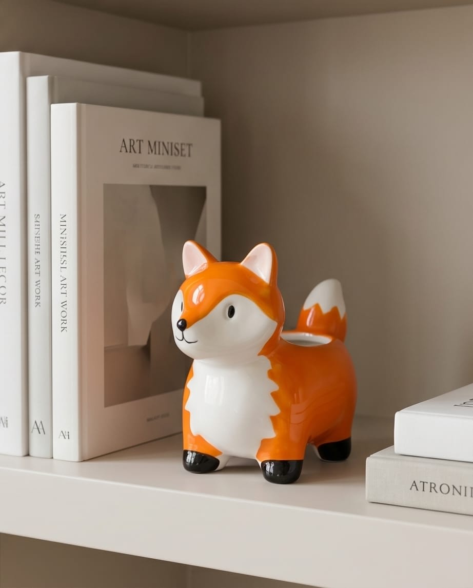 Fox Ceramic Planter