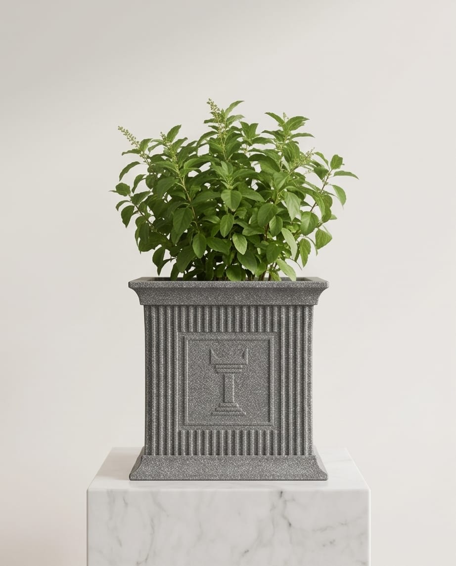Tulasi Pot With Stone Finish