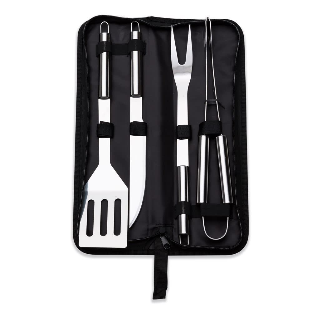 KIT CHURRASCO 4 PEÇAS INOX C/ ESTOJO 