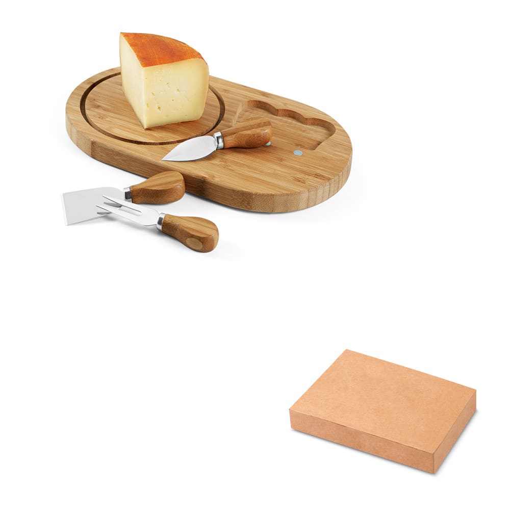 Tábua de Queijos Bambu e Inox
