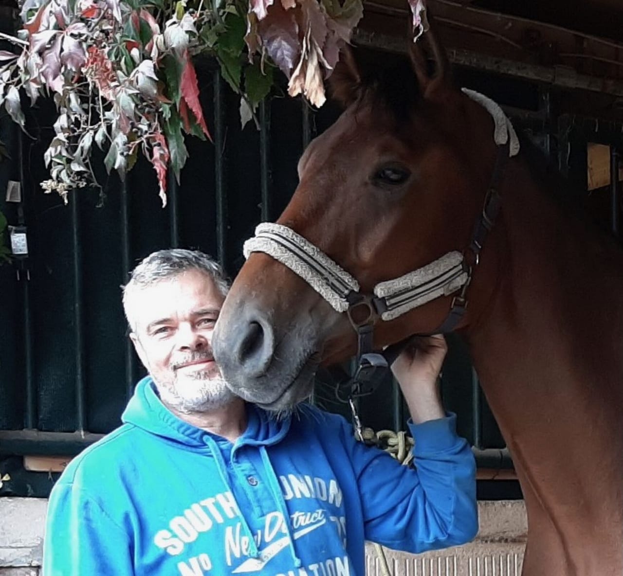 Frank mit braunem Pferd