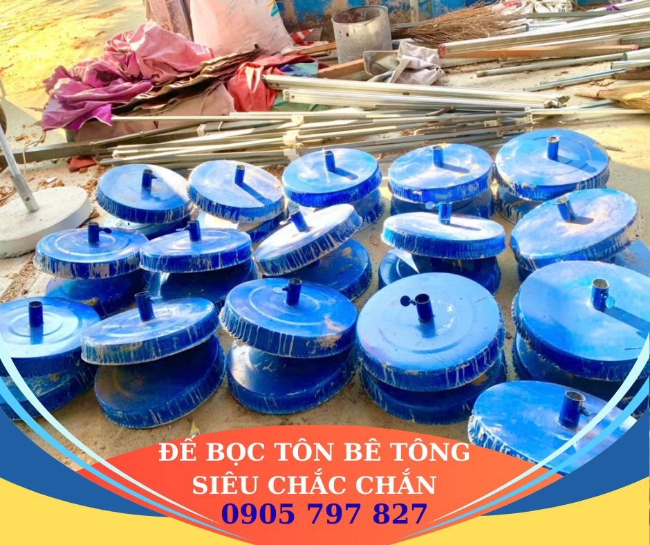 Chân đế dù bọc tôn với lõi bê tông tăng độ ổn định