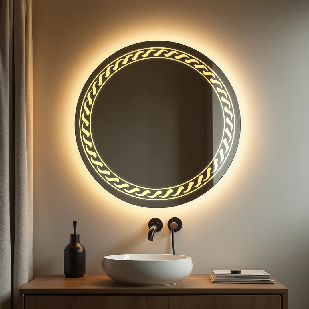 Plane Oval LED Mirror with modern design around with backlight 20