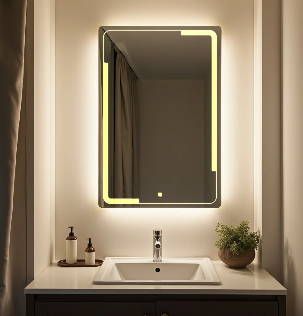 Rectangle LED Mirror with dots design around 59