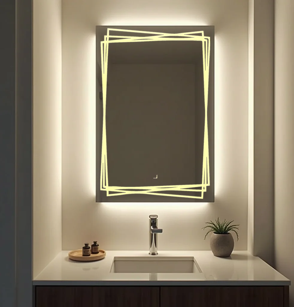 Rectangle LED Mirror with dense dots design around 60