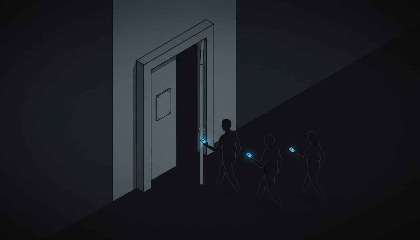 Three different keys try the same numbered door — only one should open it, but all three do