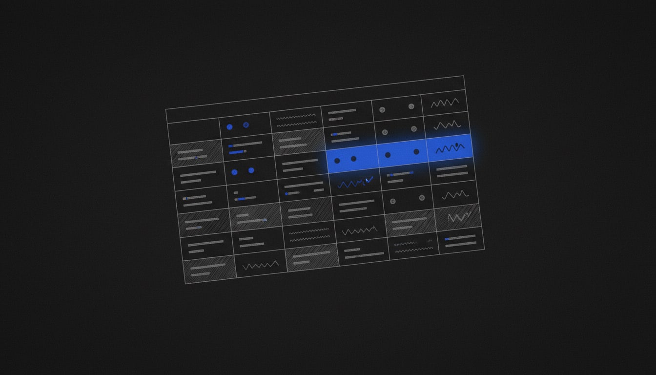 Schematic illustration of many tool sources feeding into one queryable database table