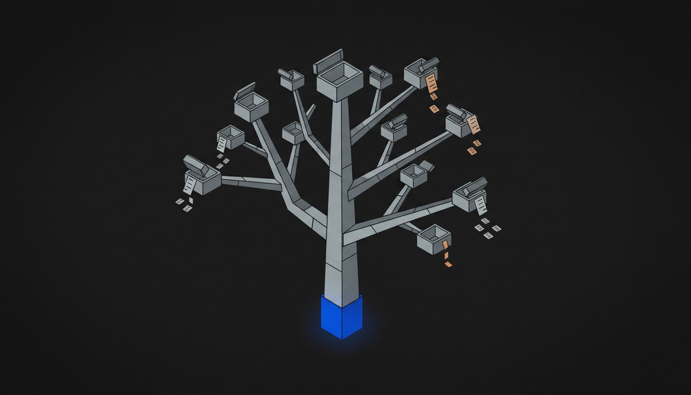 A single company name fans out into a branching tree of exposed cloud buckets and endpoints across three major cloud providers, revealing more surface than the company intended