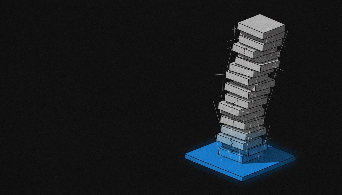 Schematic illustration of many scattered tools converging into one unified execution layer