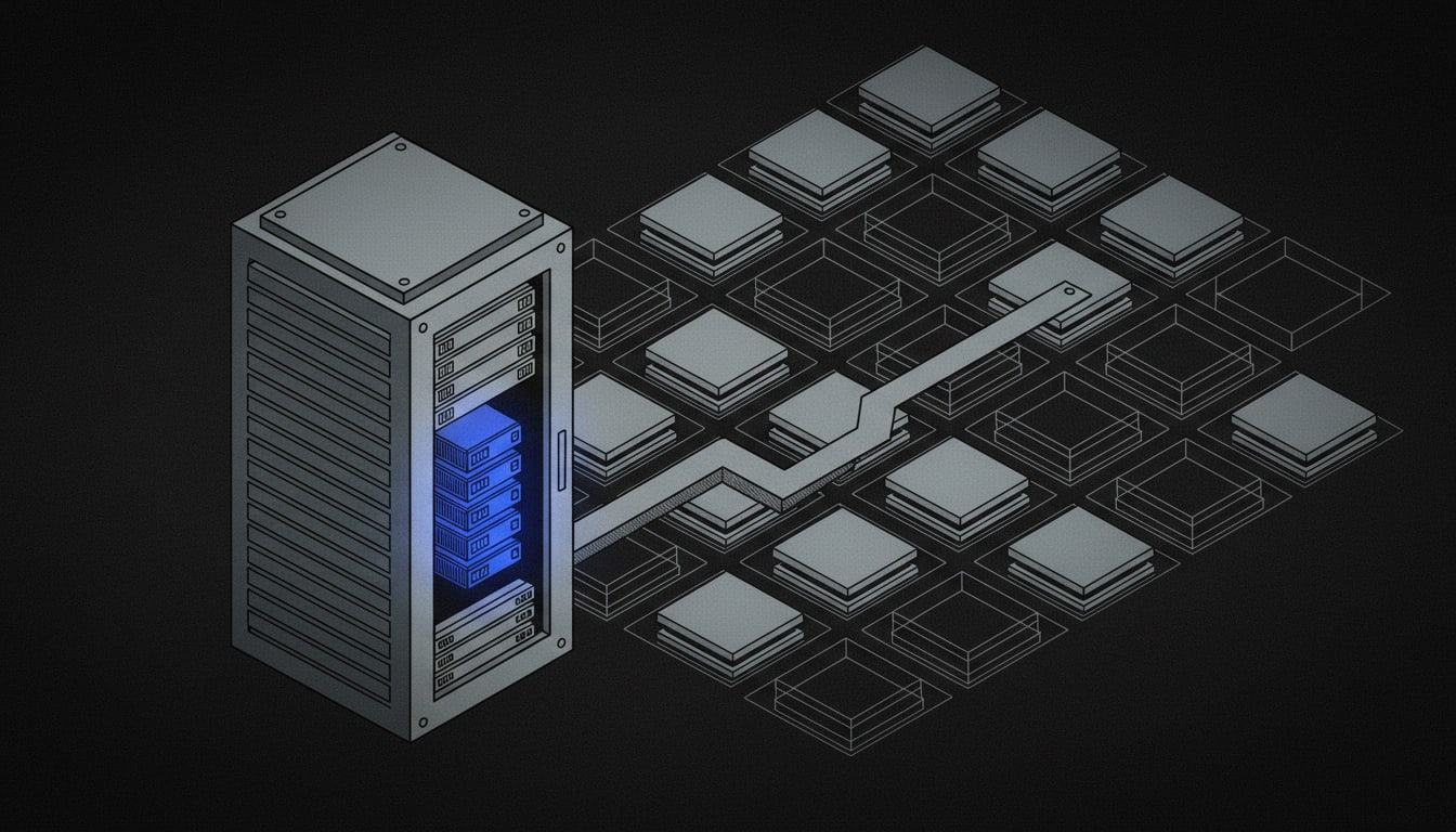A company's own machines slot into a larger orchestration grid, keeping workflows inside the walls while the platform scales around them