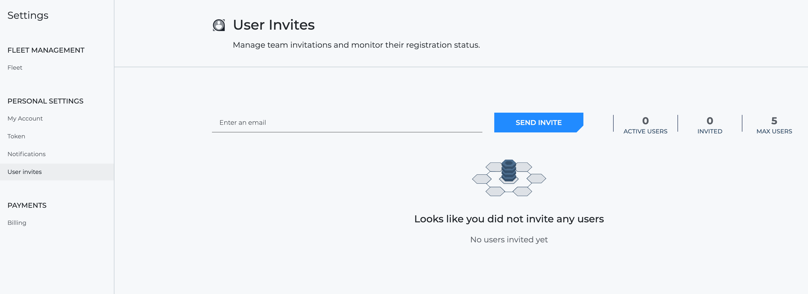 Screenshot of User Invites page on the Trickest platform