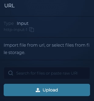 Input section in the workflow editor