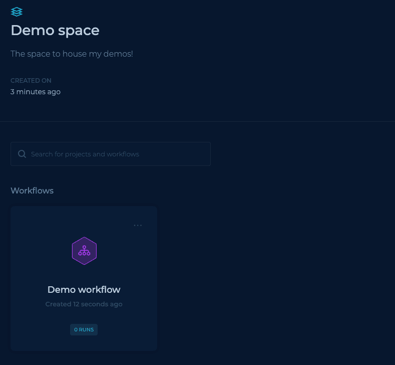 Preview Workflow in Space