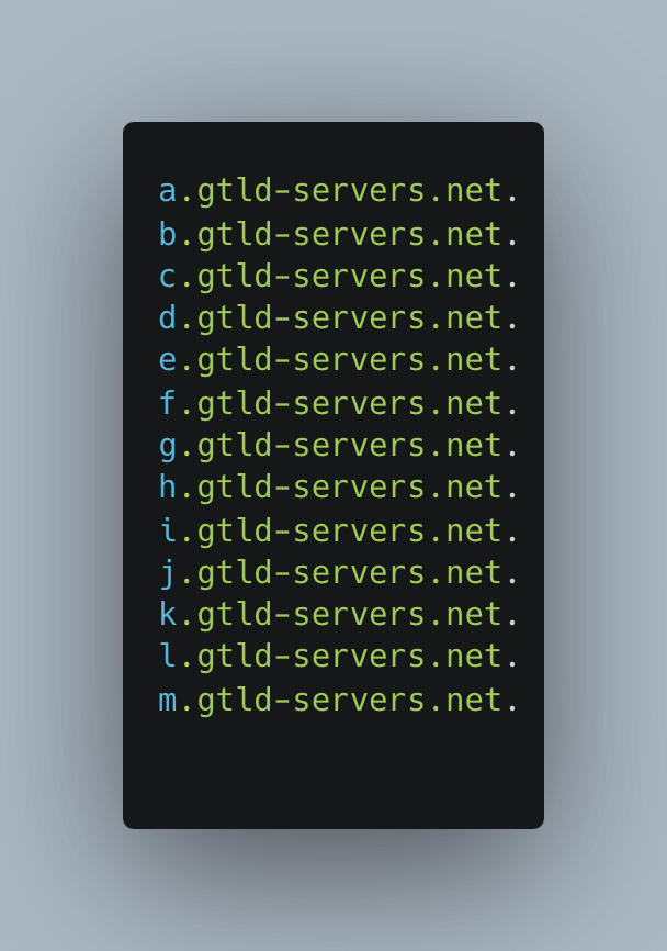 gtld-servers.net in terminal