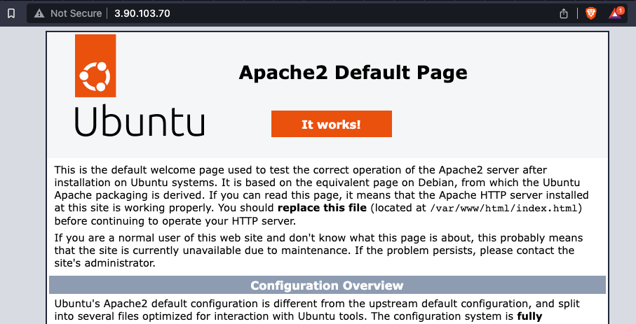 IP Web Page Apache Ubuntu